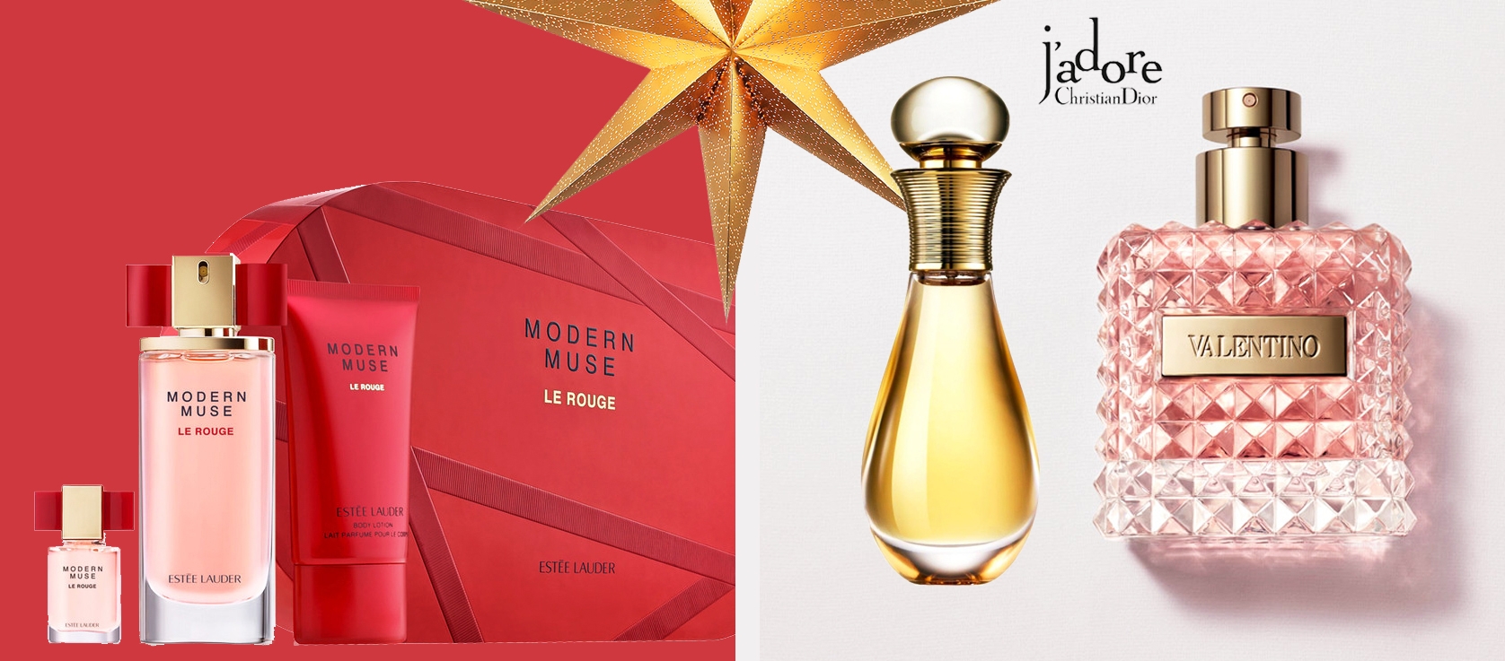 Prezenty świąteczne, Prezenty Boże Narodzenie 2015, Jadore Touche de Parfum, Estee Lauder Modern Muse Le Rouge, Valentino Donna, perfumy na prezent