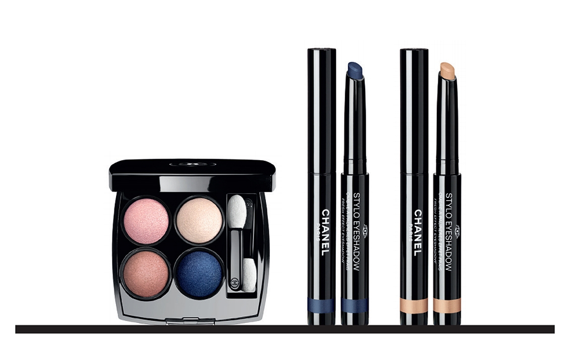 Makijaż Chanel, Chanel Makeup 2016, Les 4 Ombres Tisse Particulier, Stylo Eyeshadow, Beige Dore, Bleu Nuit